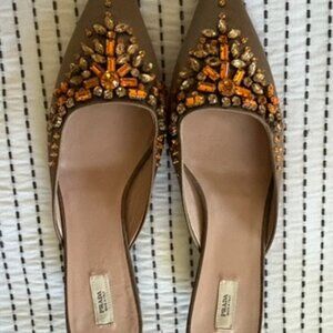 Prada Embellished Pointed-Toe Mules – Size 7.5 Never Worn